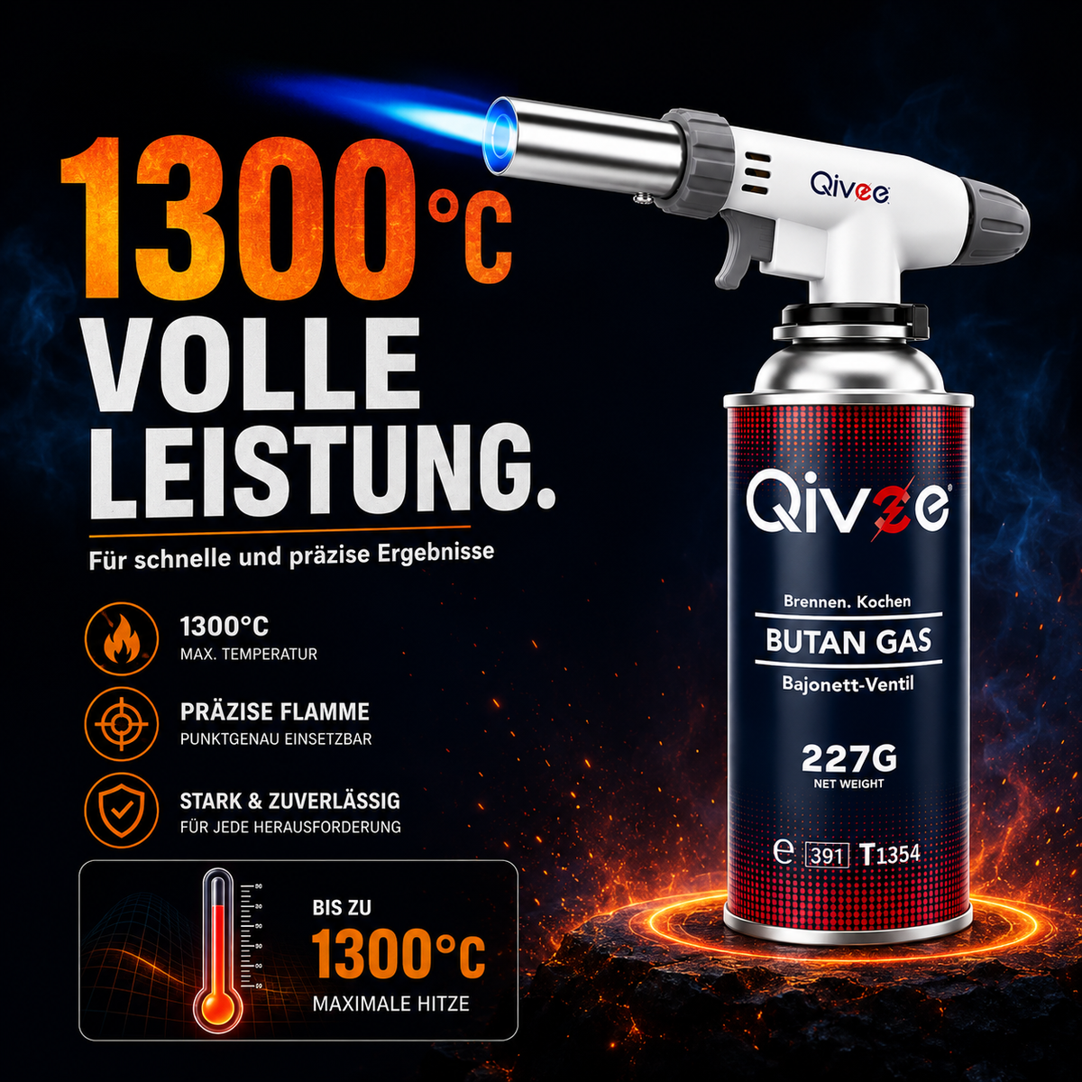 Gasbrenner Bunsenbrenner Lötlampe Löt-Brenner Gasanzünder + Gaskartuschen 227g