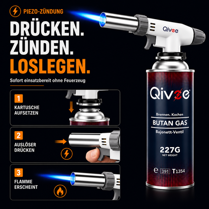 Gasbrenner Bunsenbrenner Lötlampe Löt-Brenner Gasanzünder + Gaskartuschen 227g
