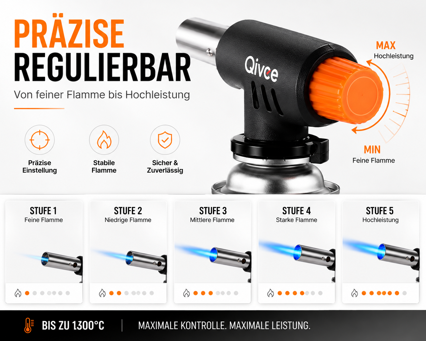 Gasbrenner Bunsenbrenner Lötlampe Lötbrenner Gasanzünder + 4 Gaskartuschen 227g
