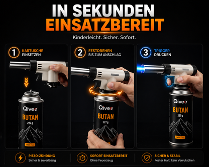 Gasbrenner Bunsenbrenner Lötlampe Löt-Brenner Gasanzünder + Gaskartuschen 227g