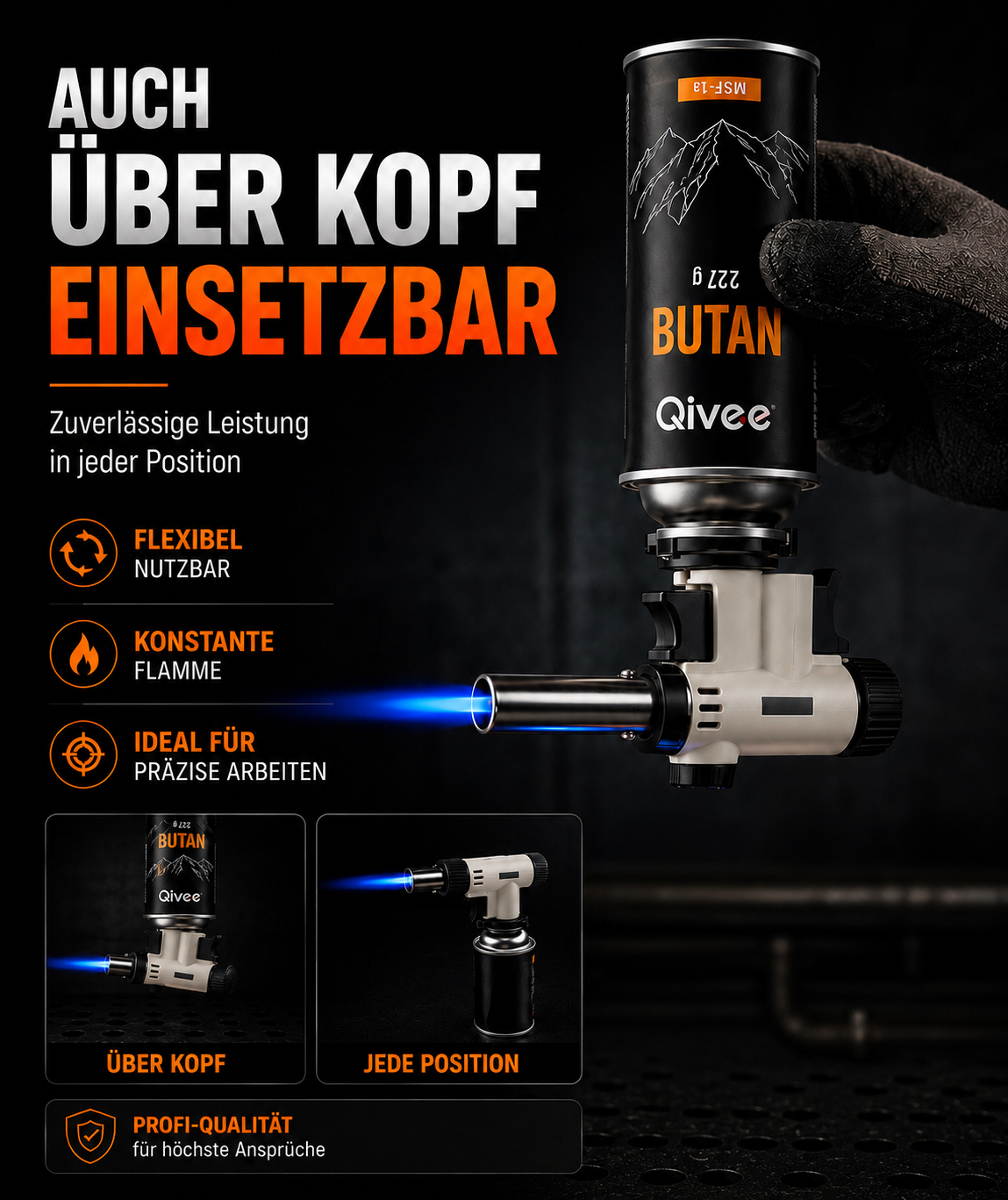 Gasbrenner Bunsenbrenner Lötlampe Löt-Brenner Gasanzünder + Gaskartuschen 227g