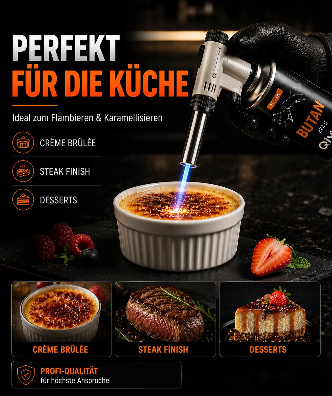 Gasbrenner Bunsenbrenner Lötlampe Löt-Brenner Gasanzünder + Gaskartuschen 227g