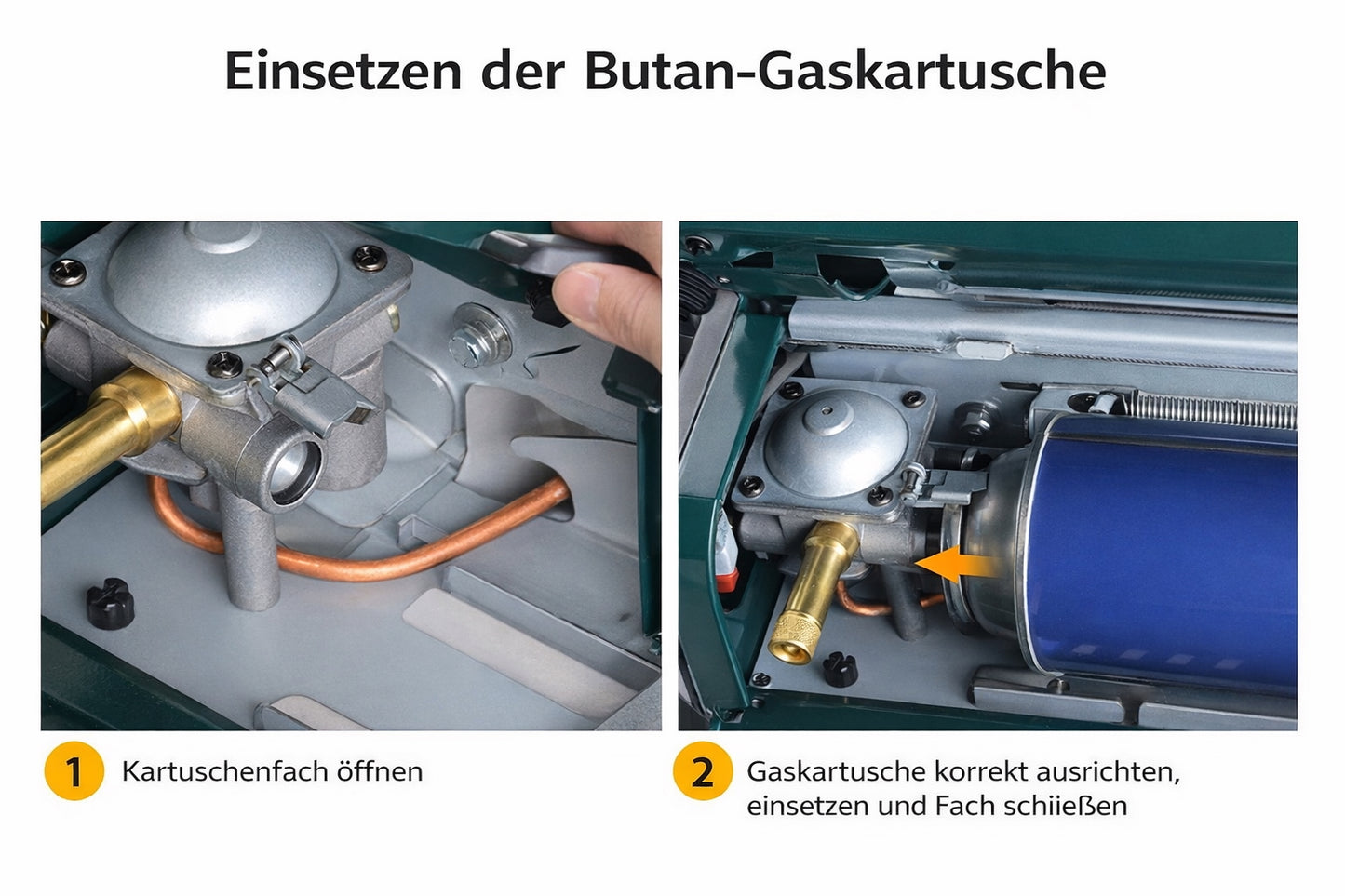 Tragbare Gasheizung 2in1 Gasheizer Camping Heizgerät Heizstrahler + 4 Kartuschen