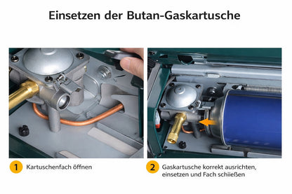 Tragbare Gasheizung 2in1 Gasheizer Camping Heizgerät Heizstrahler + 4 Kartuschen