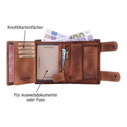 Geldbörse Geldbeutel Portemonnaie Büffelleder RFID Vollleder Herren Börse Leder
