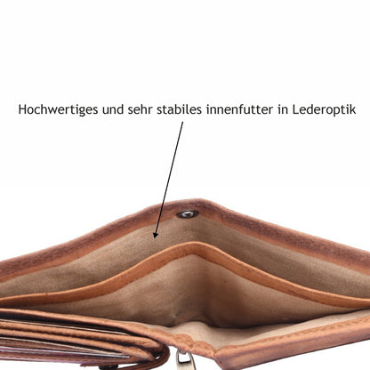 Geldbörse Geldbeutel Portemonnaie Büffelleder RFID Vollleder Herren Börse Leder