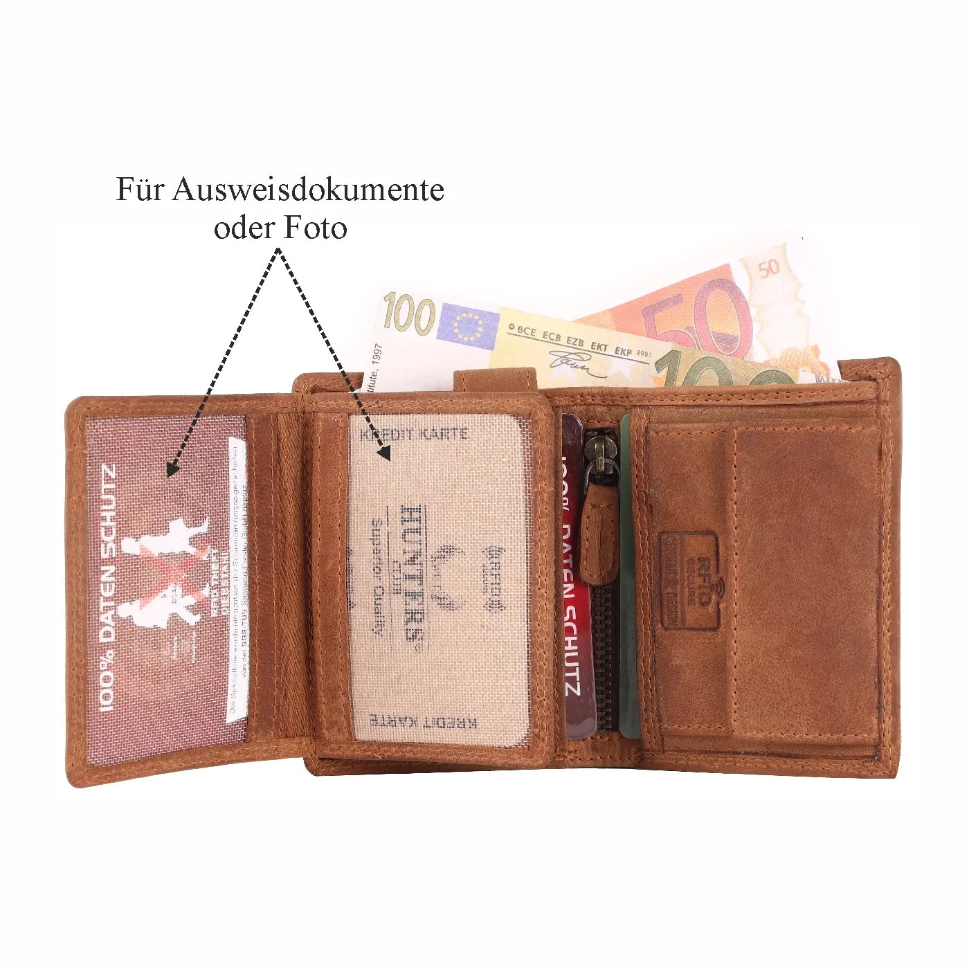Geldbörse Geldbeutel Portemonnaie Büffelleder RFID Vollleder Herren Börse Leder