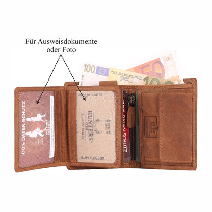 Geldbörse Geldbeutel Portemonnaie Büffelleder RFID Vollleder Herren Börse Leder