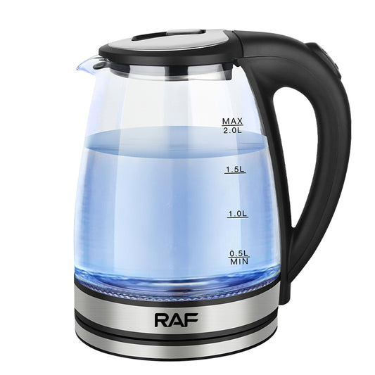 Glas Wasserkocher LED Edelstahl Teekocher 1,7L 2200W BPA frei Glaswasserkocher
