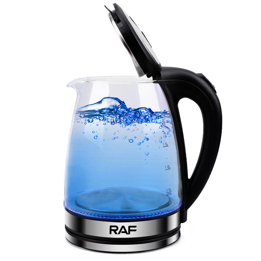 Wasserkocher Glas mit LED-Beleuchtung Edelstahl Teekocher 2.0L 2000W BPA-Frei