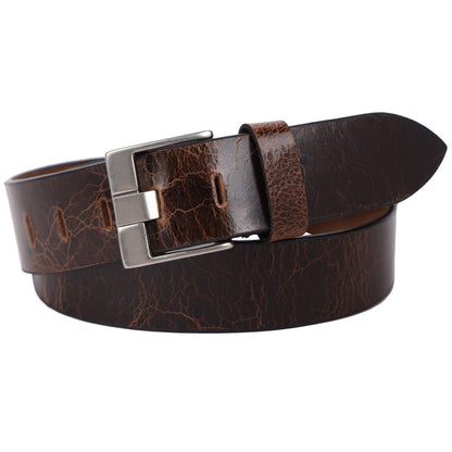 Echt Leder Gürtel Herren Damen 3,5 cm Ledergürtel für Anzug, Jeans Braun