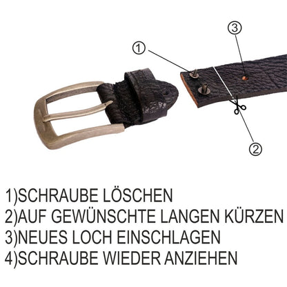 Echt Leder Gürtel Herren Damen 3,5 cm Ledergürtel für Anzug, Jeans Braun