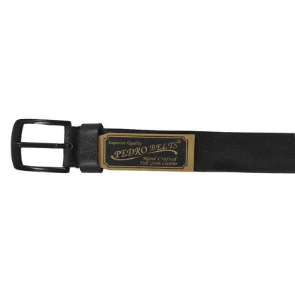Echt Leder Gürtel 4cm Herren Damen Ledergürtel für Jeans, Anzug Schwarz Kürzbar