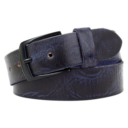 Echt Leder Gürtel 4cm Herren Damen Ledergürtel für Jeans, Anzug Schwarz Kürzbar