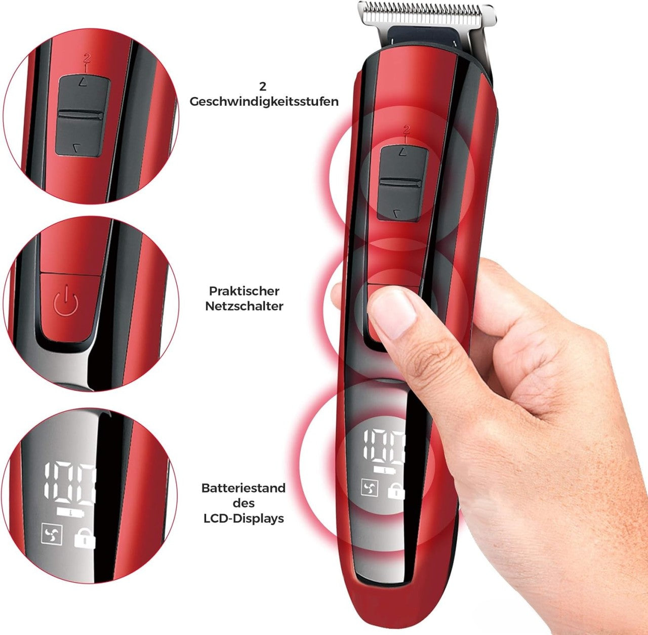 Haarschneidemaschine Haarschneider Profi Trimmer Rasierer Bart Clipper Hair Akku