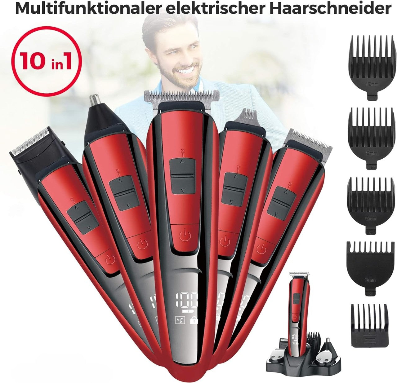 Haarschneidemaschine Haarschneider Profi Trimmer Rasierer Bart Clipper Hair Akku