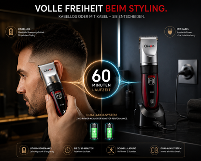 Haarschneider Haarschneidemaschine Profi Trimmer Rasierer Bart Clipper Akku Qivee