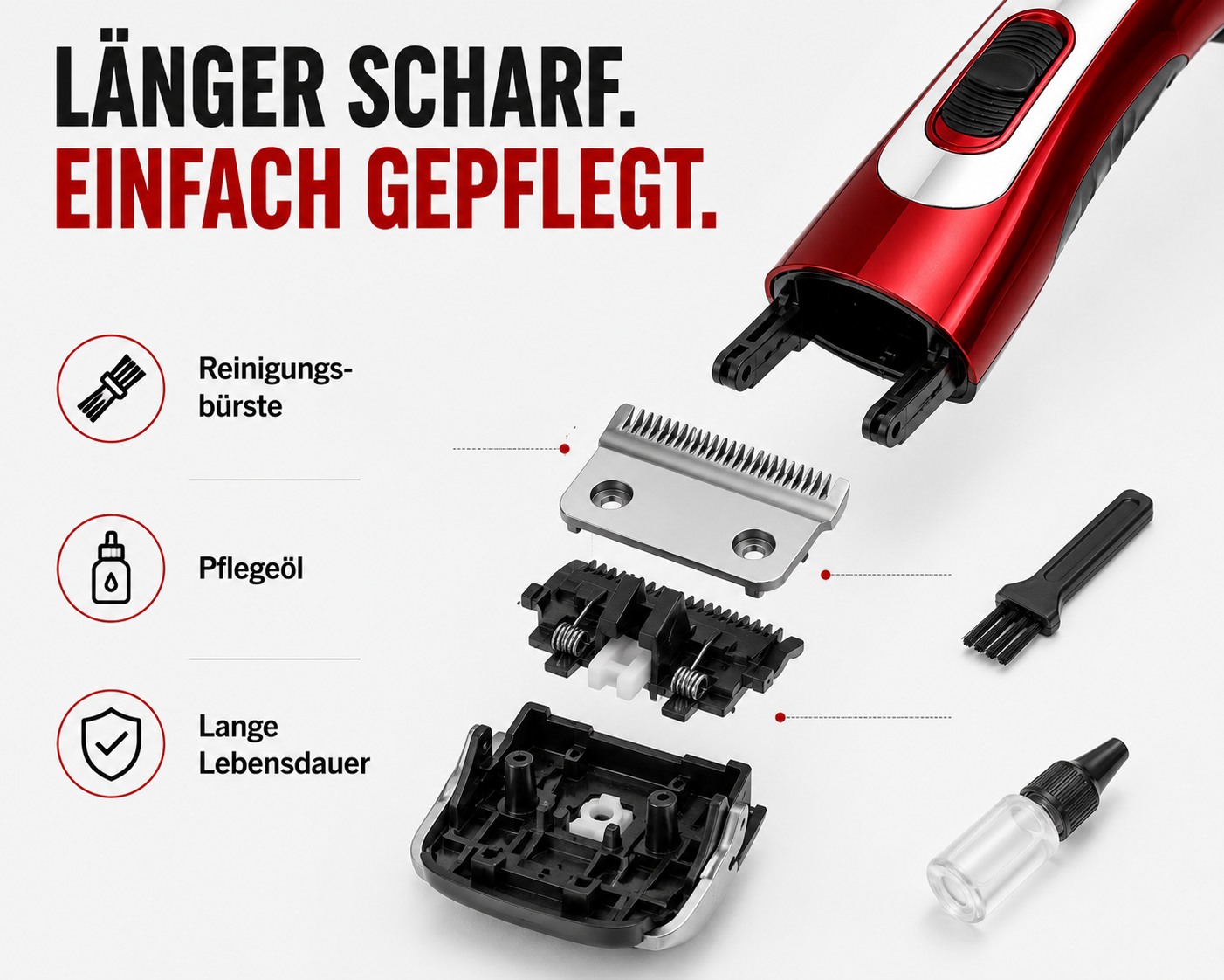 Haarschneider Haarschneidemaschine Profi Trimmer Rasierer Bart Clipper Hair Akku