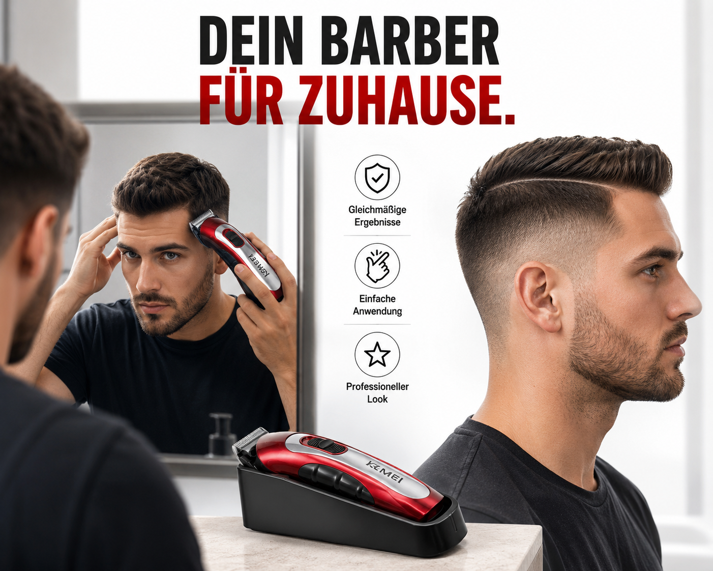 Haarschneider Haarschneidemaschine Profi Trimmer Rasierer Bart Clipper Hair Akku