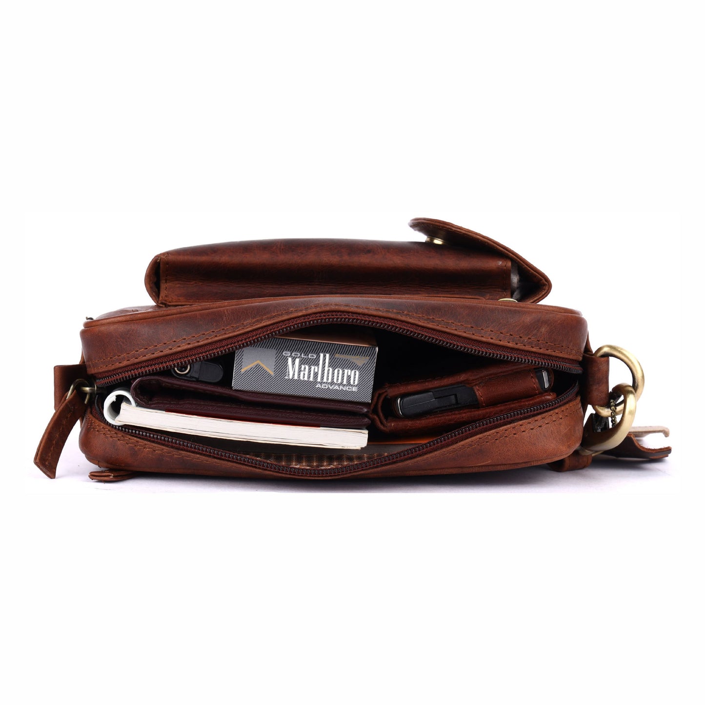 Leder Handgelenktasche Reise Handtasche kleine Dokumententasche Herren