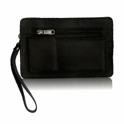 Leder Handgelenktasche Reise Handtasche kleine Dokumententasche Herren