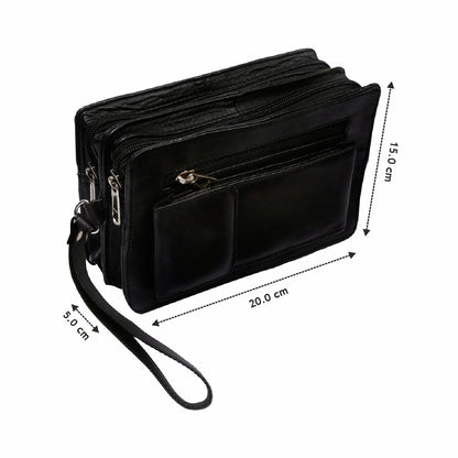 Leder Handgelenktasche Reise Handtasche kleine Dokumententasche Herren