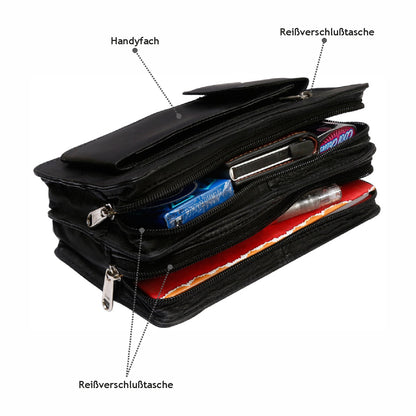 Leder Handgelenktasche Reise Handtasche kleine Dokumententasche Herren