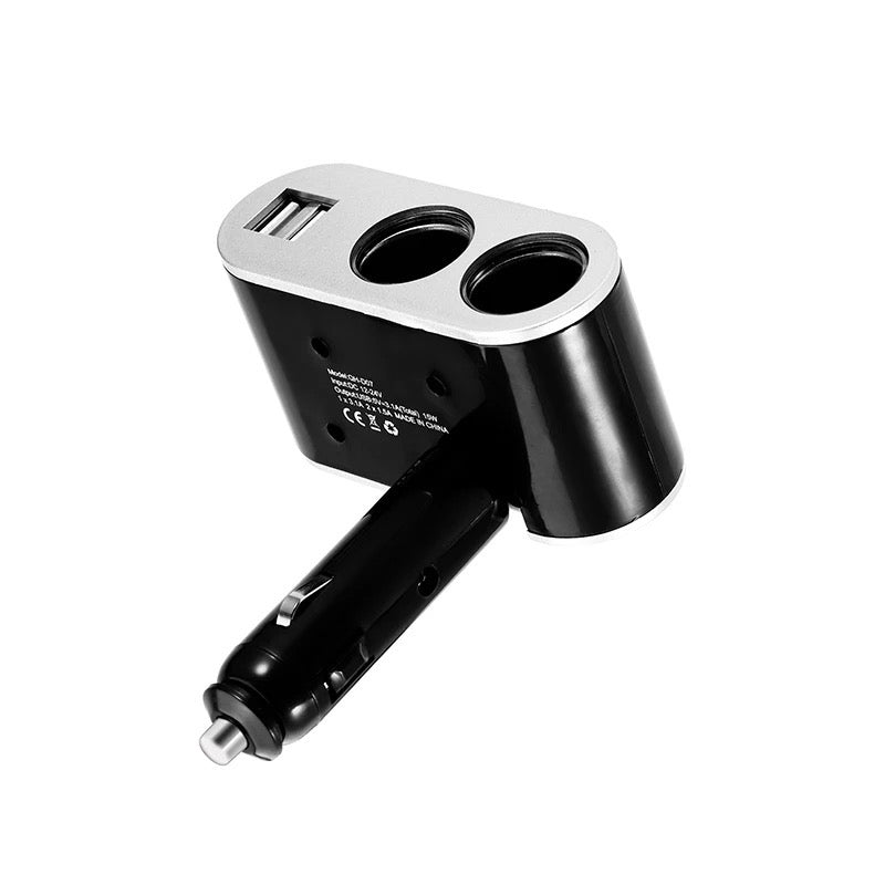 KFZ Adapter 2-Fach Dose Zigarettenanzünder Verteiler mit 12V/24V Steckdose Auto