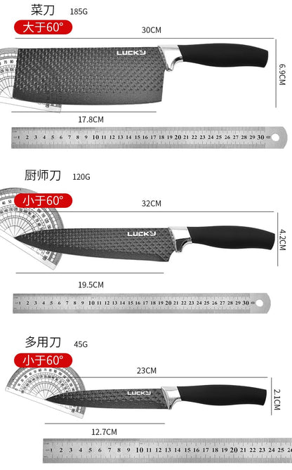 Küchenmesser Edelstahl Messer Set 6-teilig Profi Schere & Schäler Klinge LUCKY®