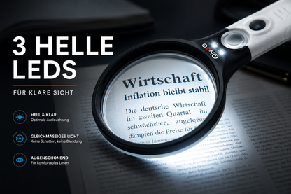 LED Lupe Leselupe mit Licht Beleuchtung 10-fach Vergrößerungsglas Juwelierlupe