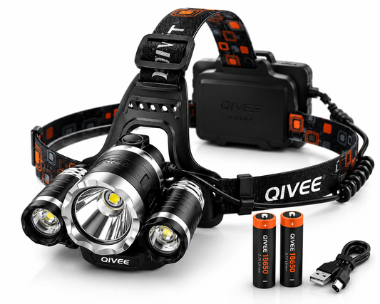 LED Stirnlampe Kopflampe Wiederaufladbarer Scheinwerfer Wasserdicht USB 2x Akku