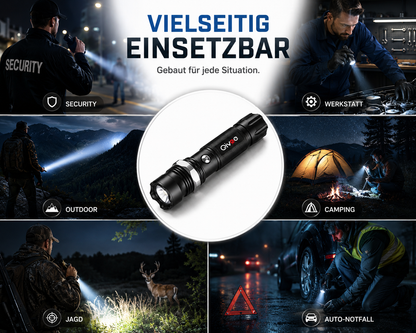 LED Taschenlampe Polizei Swat Cree Zoom 1000 Meter Leuchtweite 2x PowerAkku USB