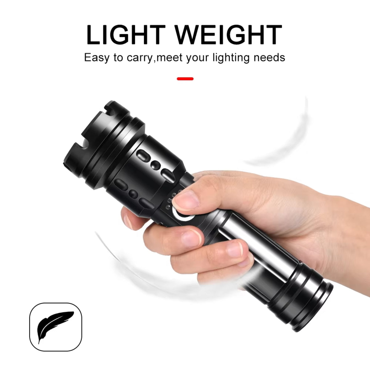 LED Taschenlampe Polizei Swat Cree Zoom 500 Meter Leuchtweite 1x PowerAkku USB