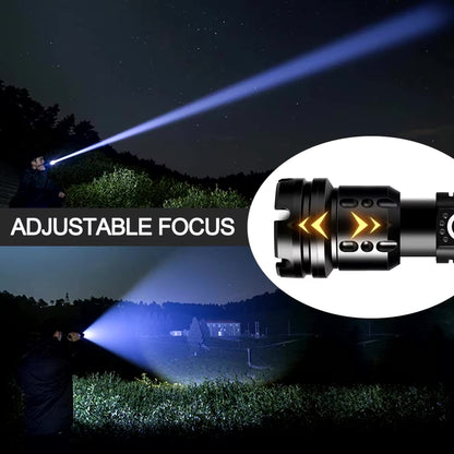 LED Taschenlampe Polizei Swat Cree Zoom 500 Meter Leuchtweite 1x PowerAkku USB