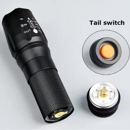 LED Taschenlampe Polizei Swat wiederaufladbar Zoom Power inkl. Akku Ladegerät