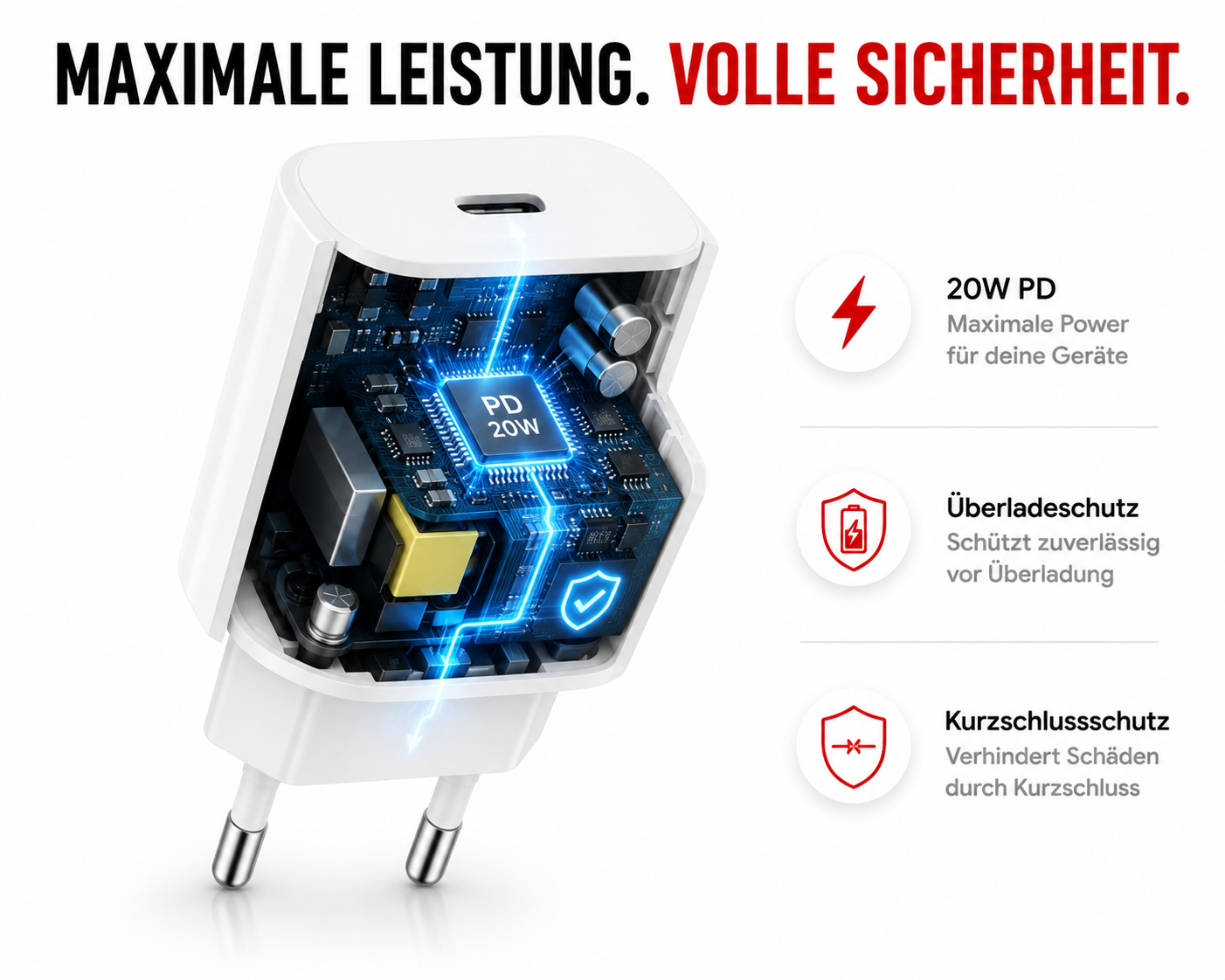 Ladekabel Schnell Ladegerät USB C für iPhone 11, 12, 13, 14 Pro, Max, Adapter