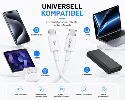 Ladekabel USB Typ C Schnell Datenkabel für Samsung Apple Handy Schnellladekabel