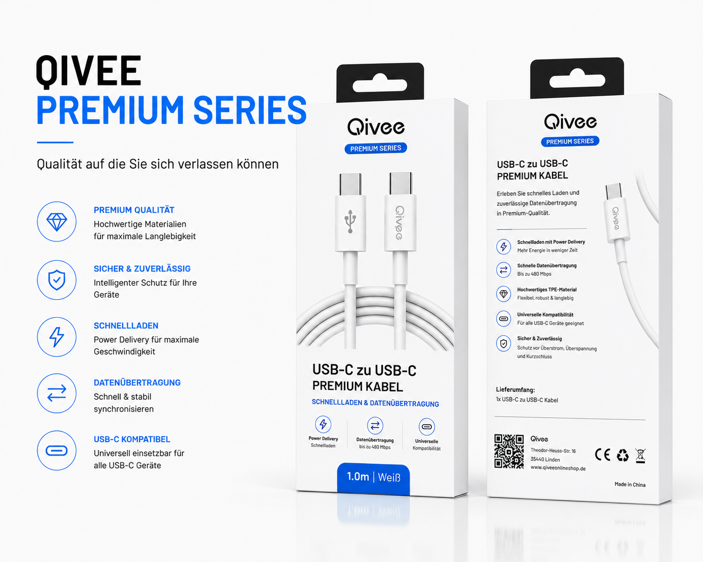 Ladekabel USB Typ C Schnell Datenkabel für Samsung Apple Handy Schnellladekabel
