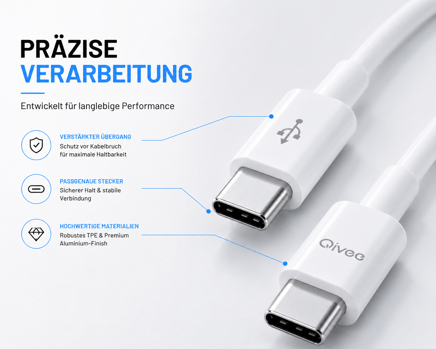 Ladekabel USB Typ C Schnell Datenkabel für Samsung Apple Handy Schnellladekabel