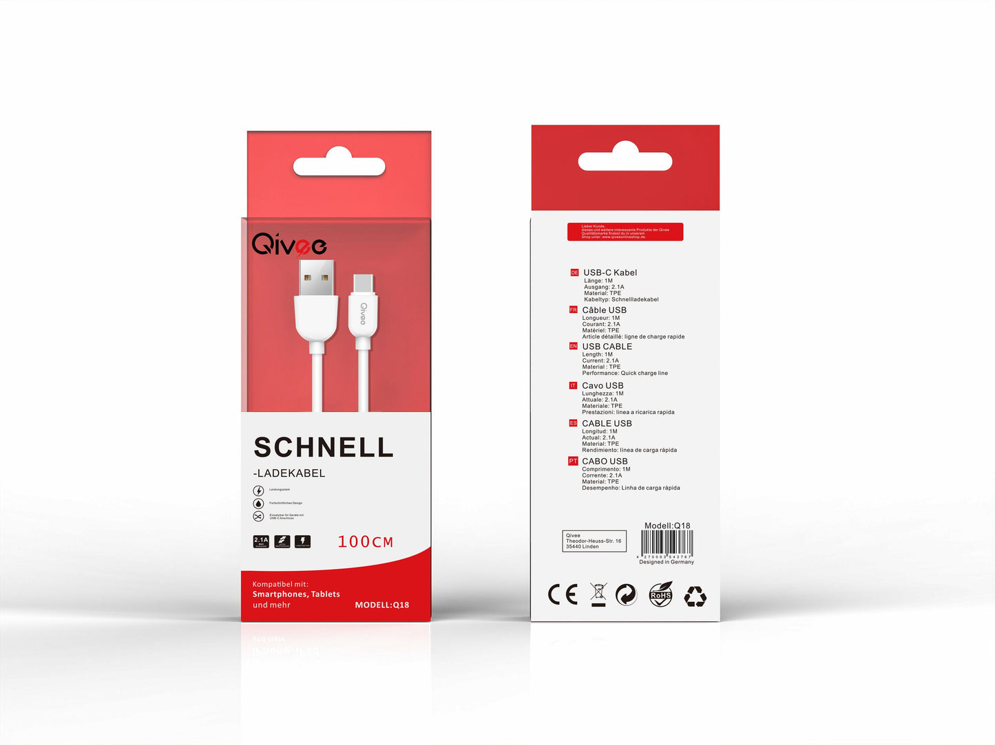 Ladekabel USB Typ C Schnell Datenkabel für Samsung Huawei Handy Schnellladekabel