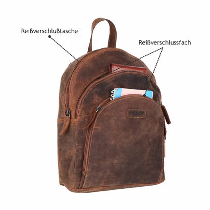 Leder Rucksack Laptop-Tasche Retro Segeltuch Vintage Daypack Reisetasche Lozano