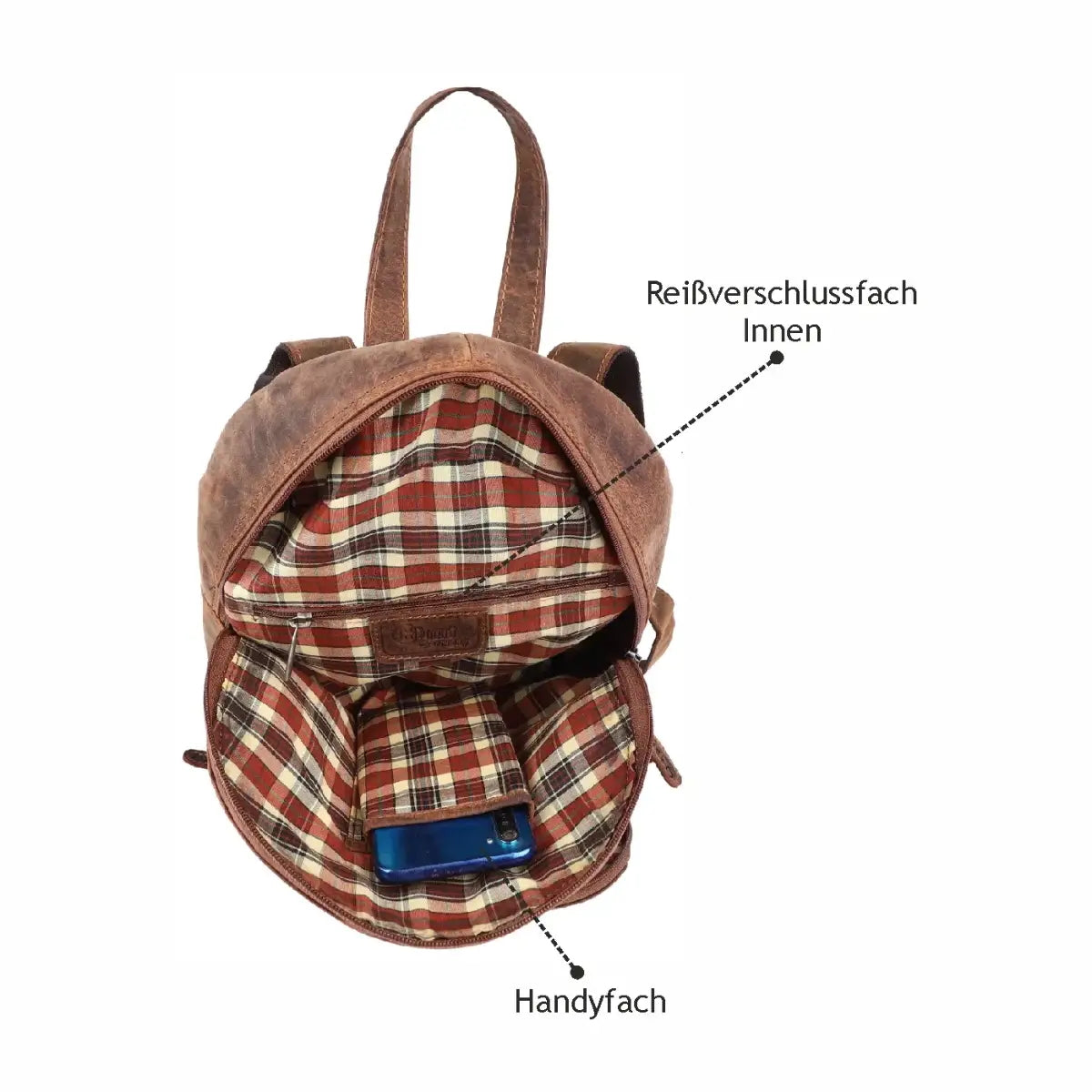 Leder Rucksack Laptop-Tasche Retro Segeltuch Vintage Daypack Reisetasche Lozano