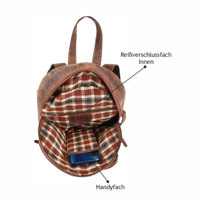 Leder Rucksack Laptop-Tasche Retro Segeltuch Vintage Daypack Reisetasche Lozano