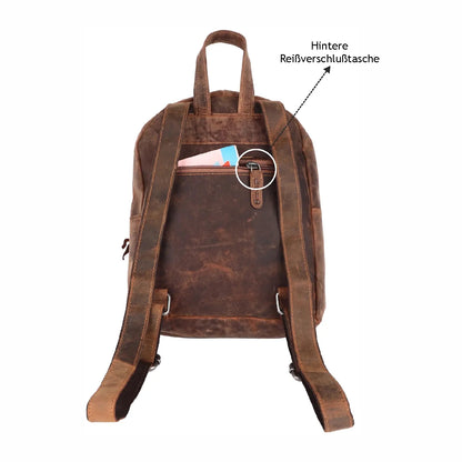 Leder Rucksack Laptop-Tasche Retro Segeltuch Vintage Daypack Reisetasche Lozano