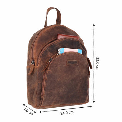 Leder Rucksack Laptop-Tasche Retro Segeltuch Vintage Daypack Reisetasche Lozano