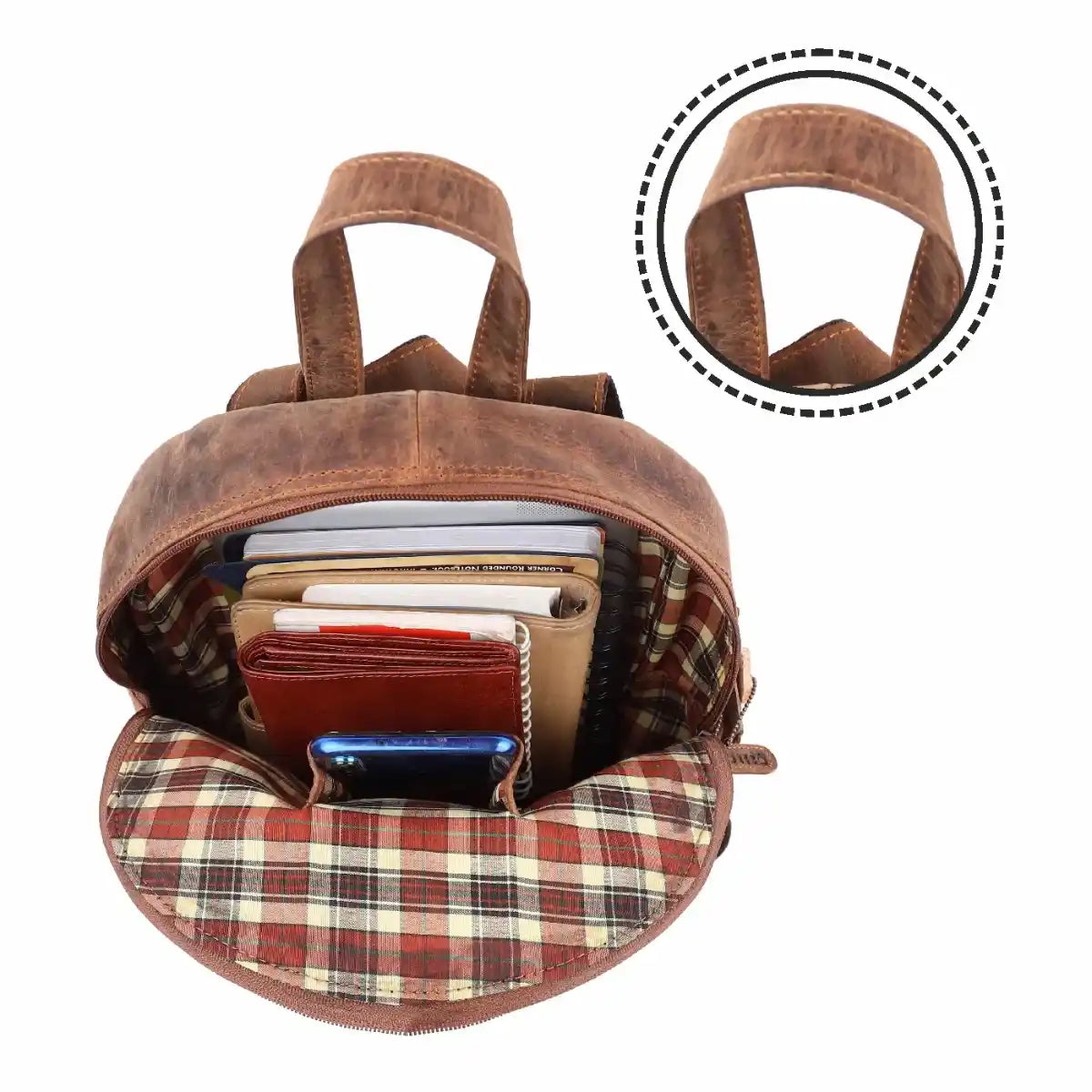 Leder Rucksack Laptop-Tasche Retro Segeltuch Vintage Daypack Reisetasche Lozano