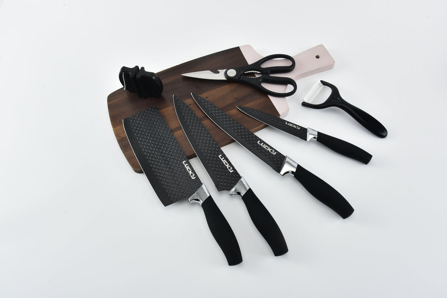 Messerblock Küchenmesser Edelstahl Messer Set 8-teilig Profi Schere & Schäler