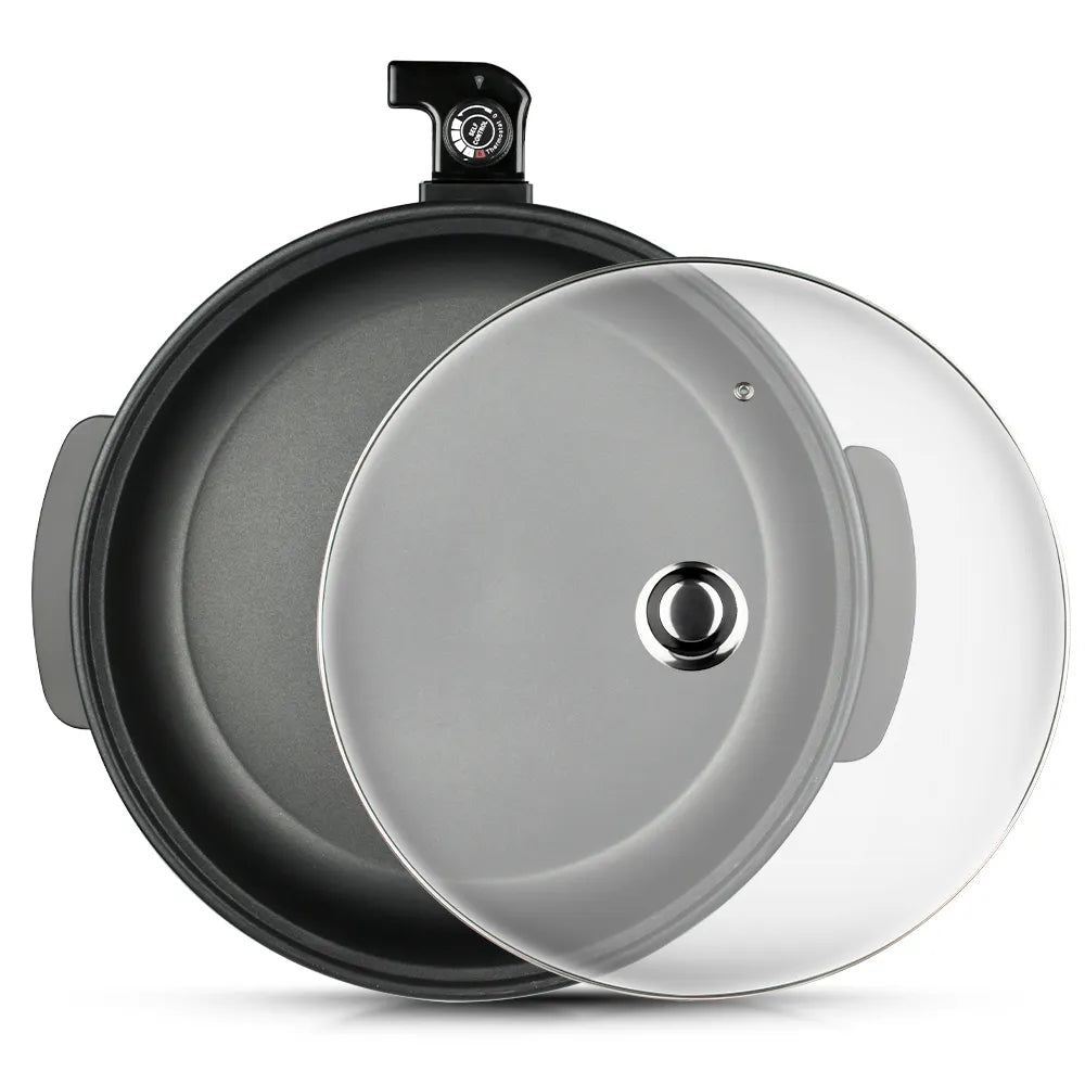Multifunktions-Pfanne Pizzapfanne Elektro mit Deckel Elektrisch 42 x 9 cm 1500W