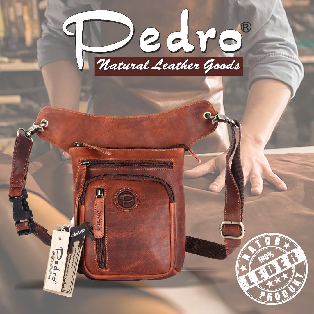 Leder Beintasche Motorrad Herren Damen Tasche Beinbeutel Vintage Pedro