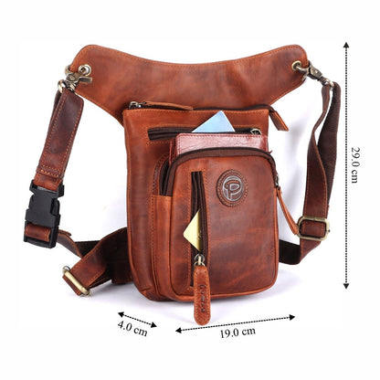 Leder Beintasche Motorrad Herren Damen Tasche Beinbeutel Vintage Pedro